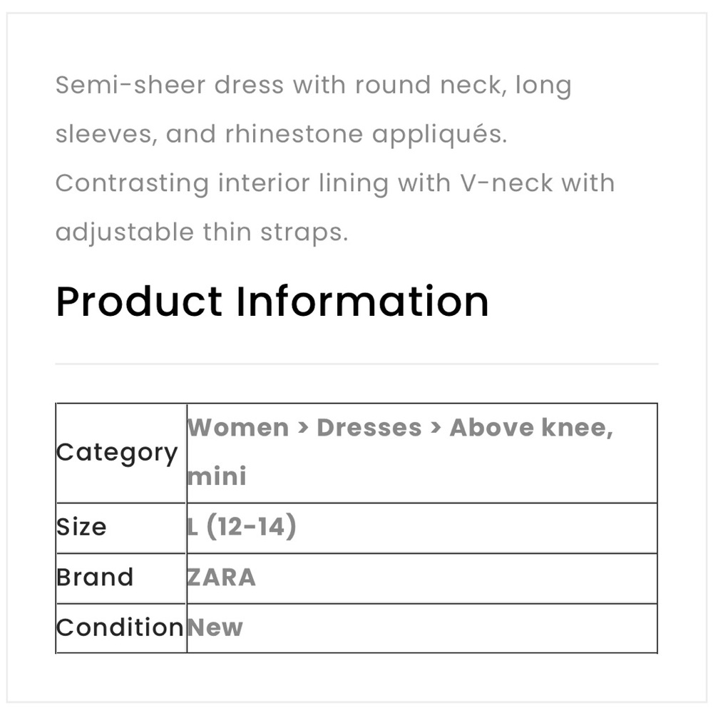 New Zara Gold Rhinestone Mini Dress - Picture 15 of 16